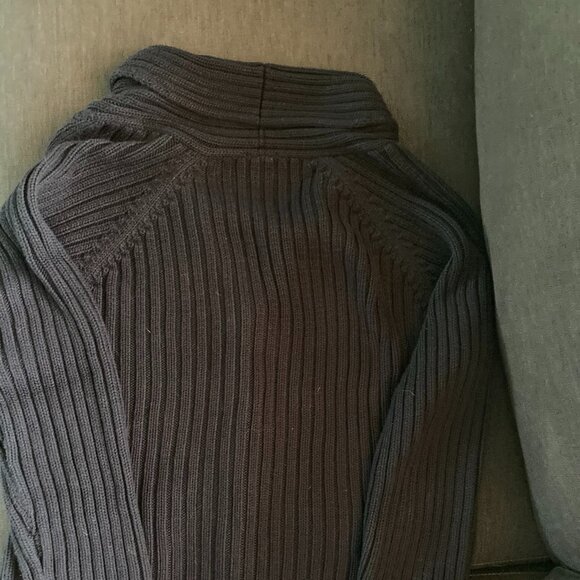 Talbots Ribbed Shawl Collar Cardigan, Navy Blue, Size L - Picture 6 of 6